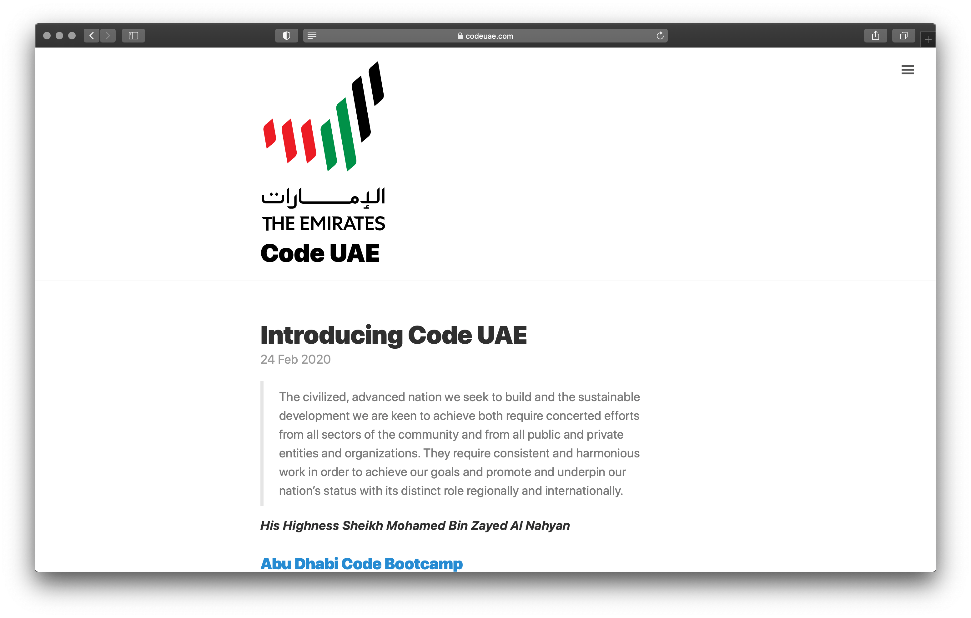 Abu Dhabi Code Bootcamp Code UAE